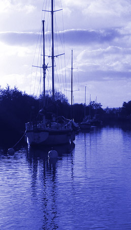 Sailing boat, Lydney canal/harbour, Gloucestershire, UK